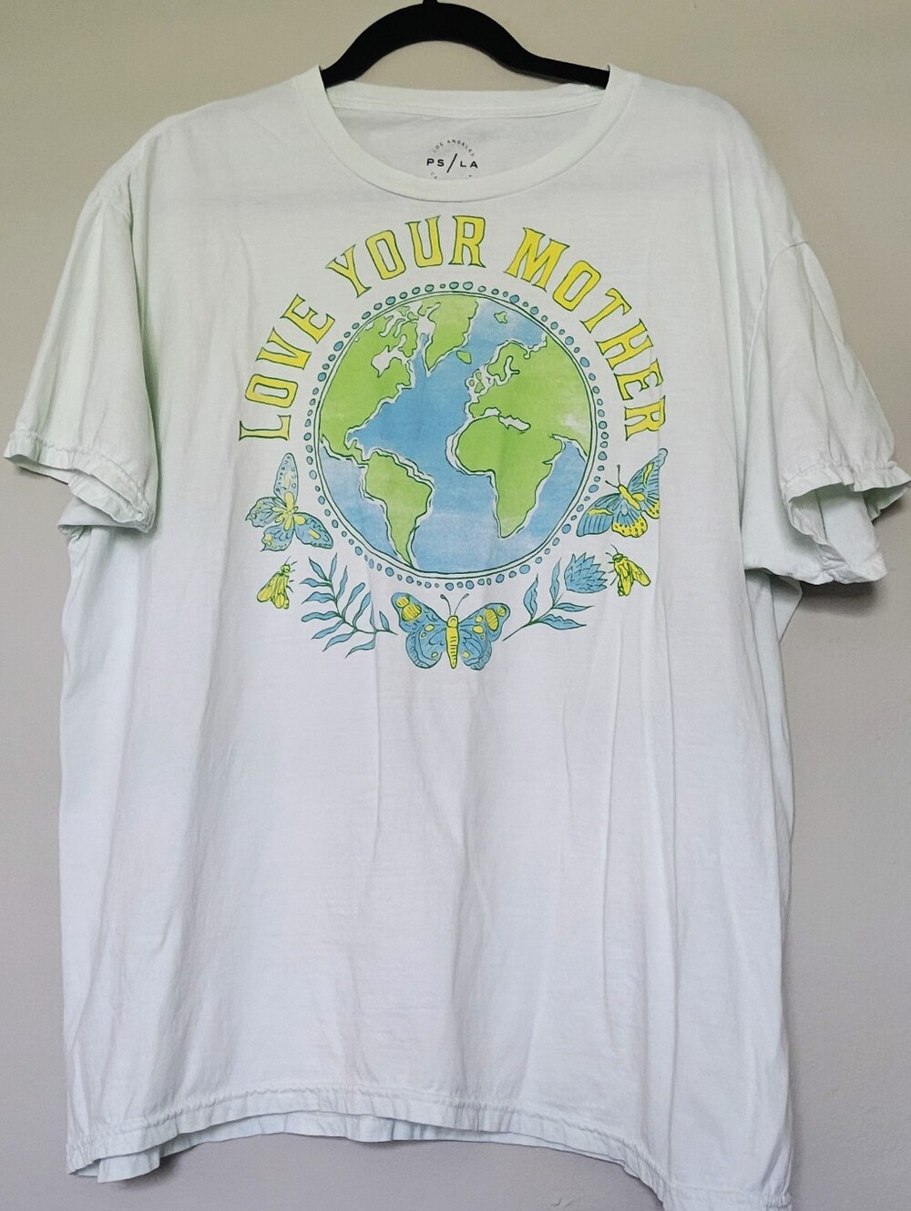 PS/ LA "Love Your Mother" Earth Graphic Tee - Mint Green